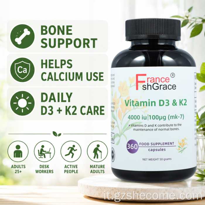 Shecome Vitamina D3 K2 Capsule Salute delle ossa